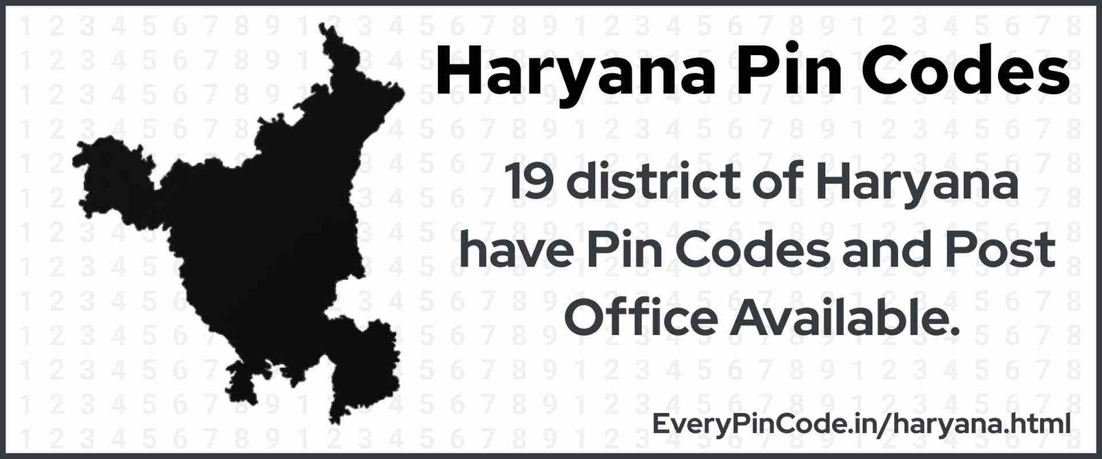 Pin Code List for Haryana | Post Office List for Haryana