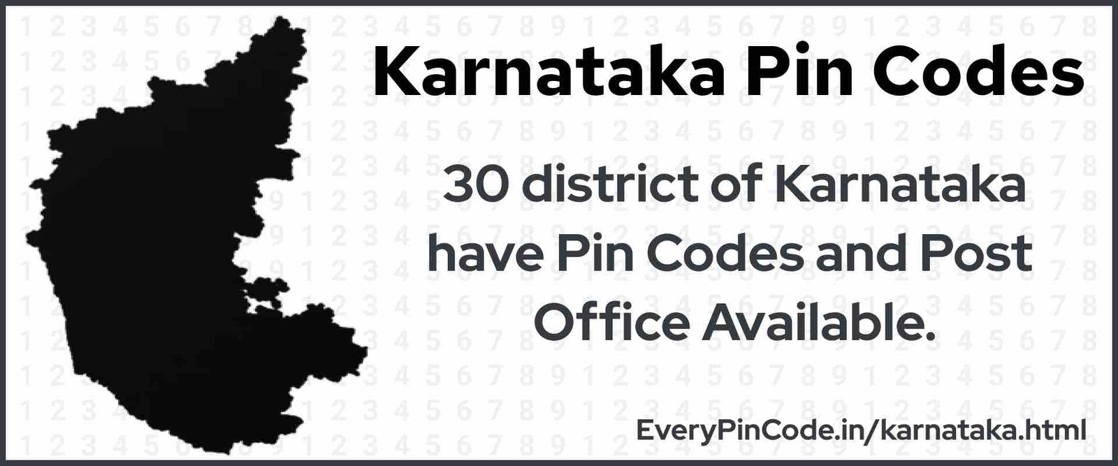 Pin Code List for Karnataka | Post Office List for Karnataka