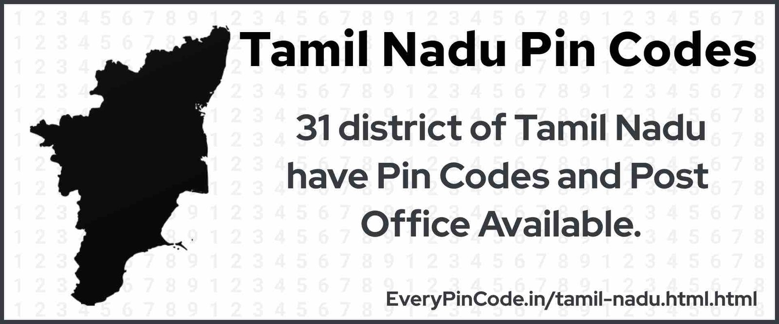 Pin Code List for Tamil Nadu | Post Office List for Tamil Nadu